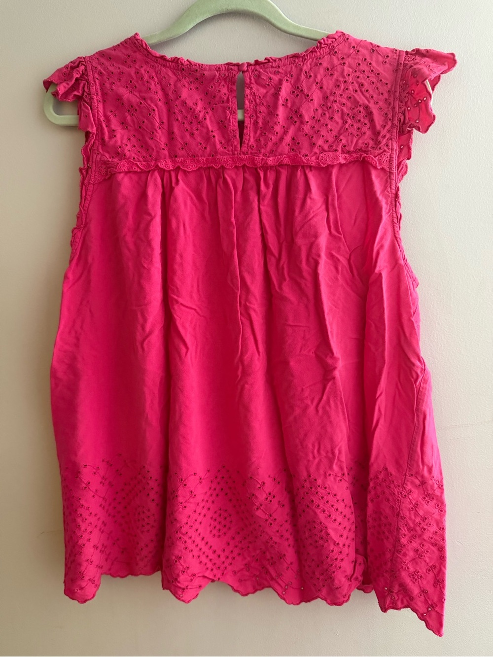 torrid Hot Pink Eyelet Flutter Sleeve Tunic